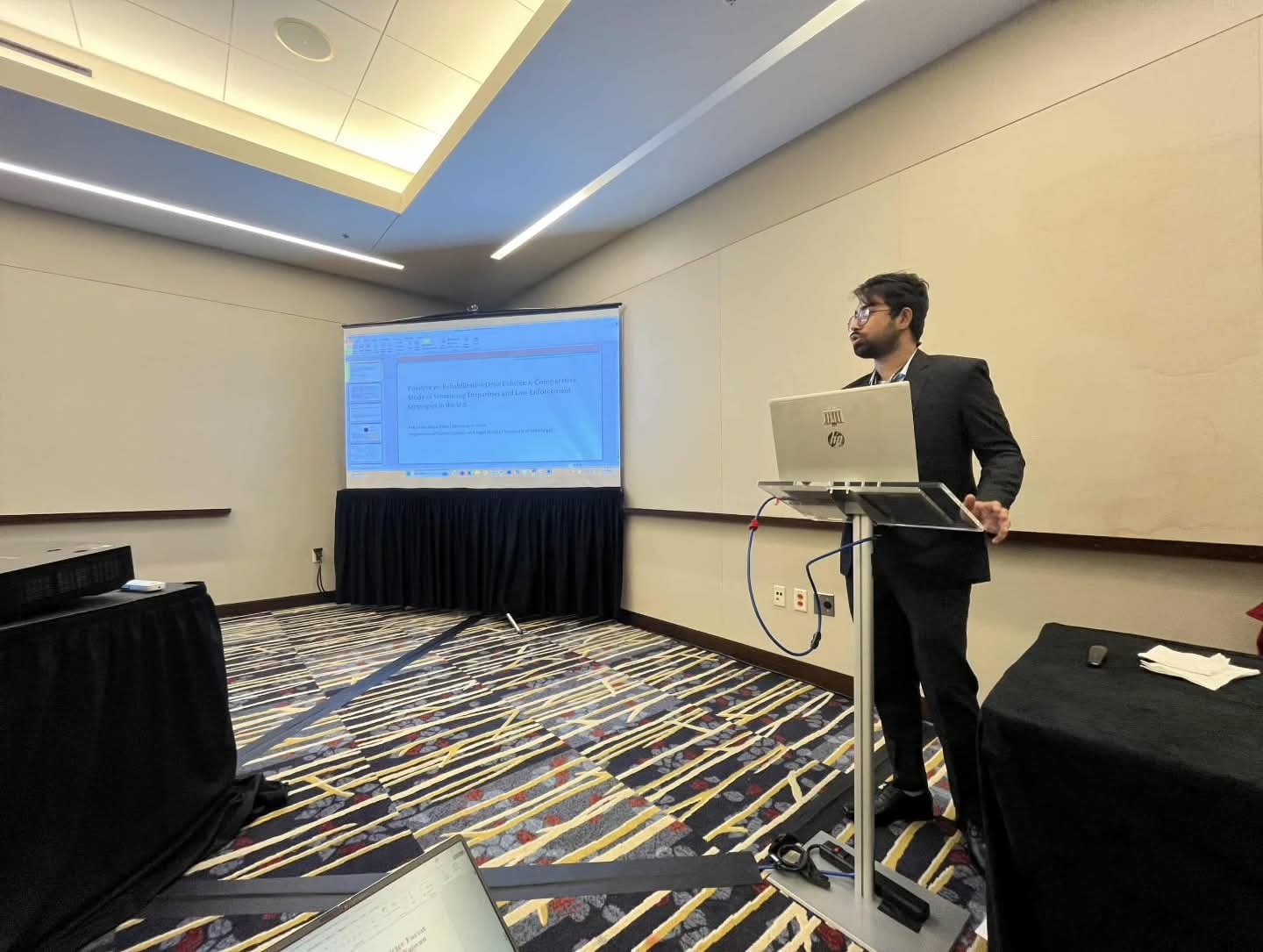 Fahad Bin Islam Khan presenting criminal justice research at a national conference